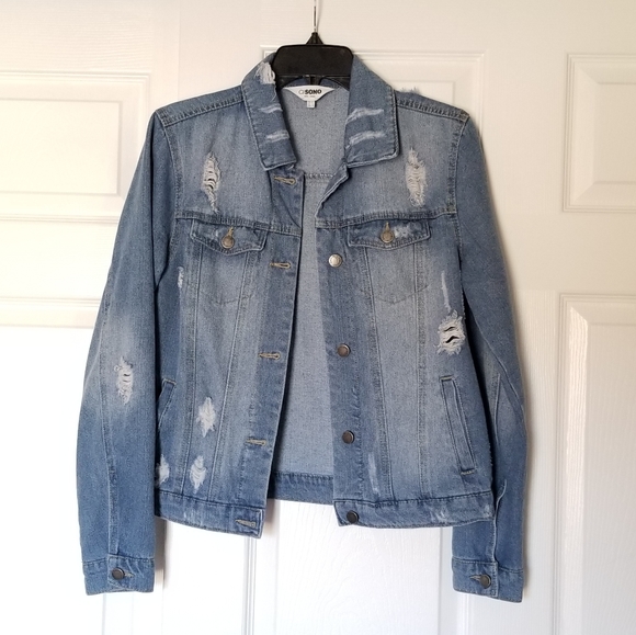 Distressed Jean Jacket - Picture 1 of 6